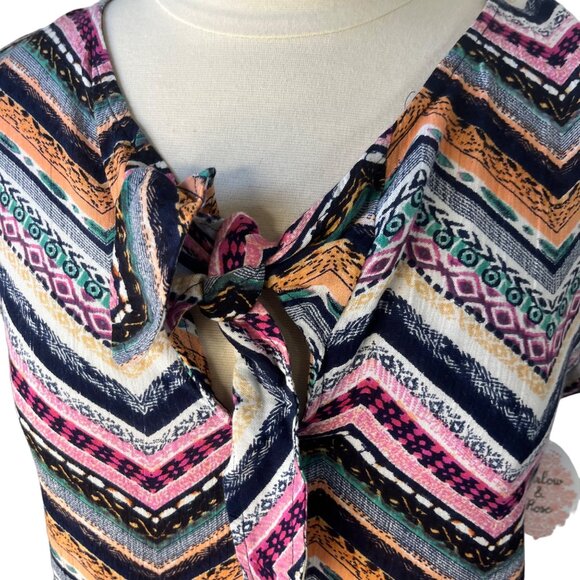 Harlow & Rose Womens Shirt Vneck Front Tie Short Sleeves Size 5 New - Picture 5 of 10